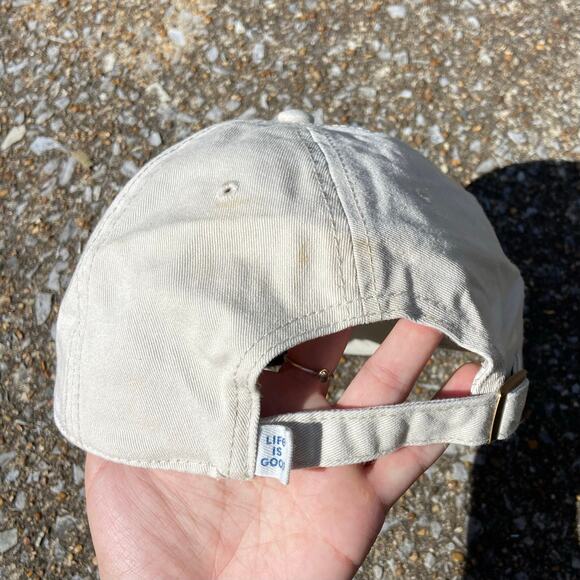 Life Is Good Hat American Flag Logo One Size Beige Adjustable Cotton Dad - Picture 3 of 6